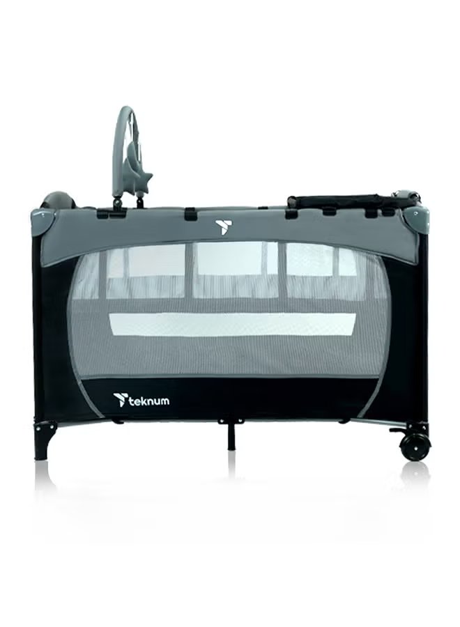 Teknum Explorer Playard and Cot Grey 2