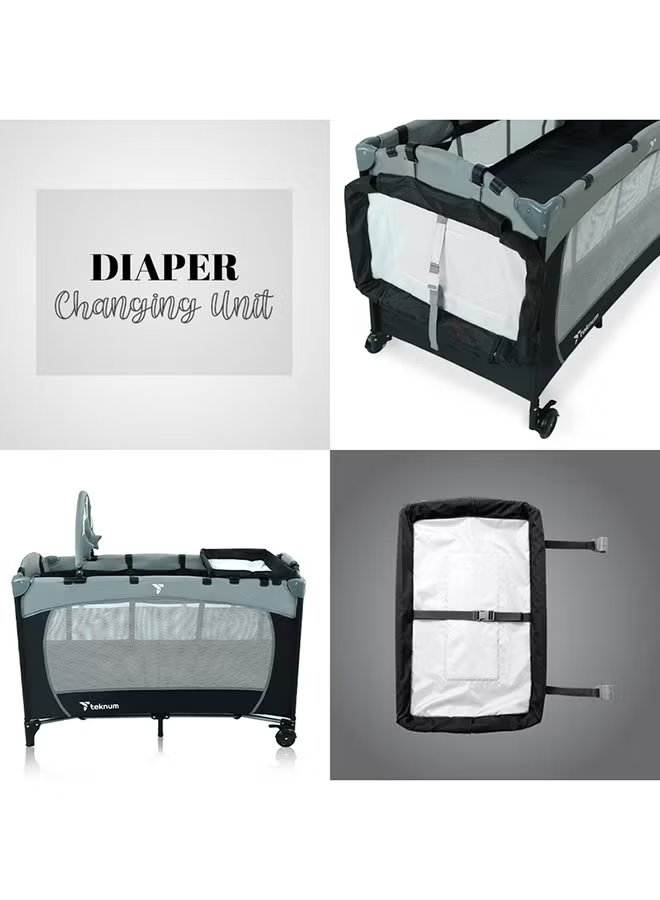 Teknum Explorer Playard and Cot Grey 3