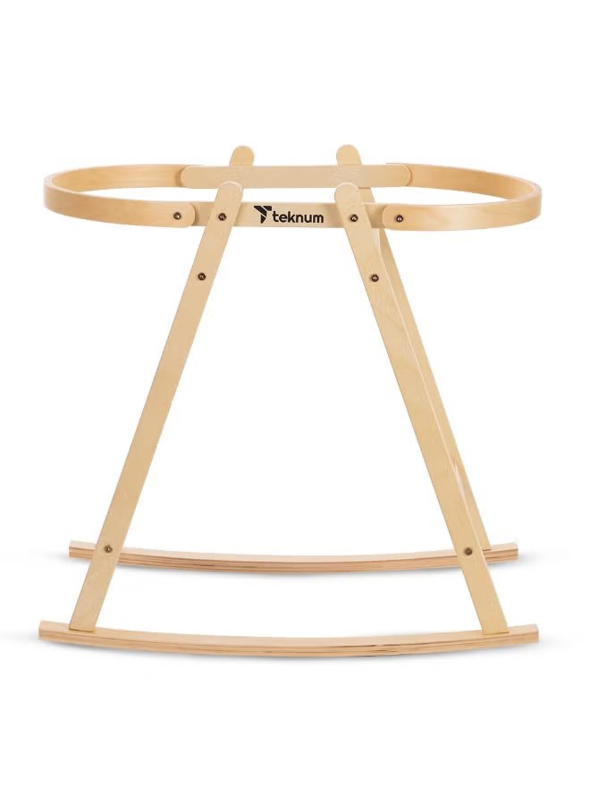 Teknum Moses Rope Basket Stand - Natural Wood
