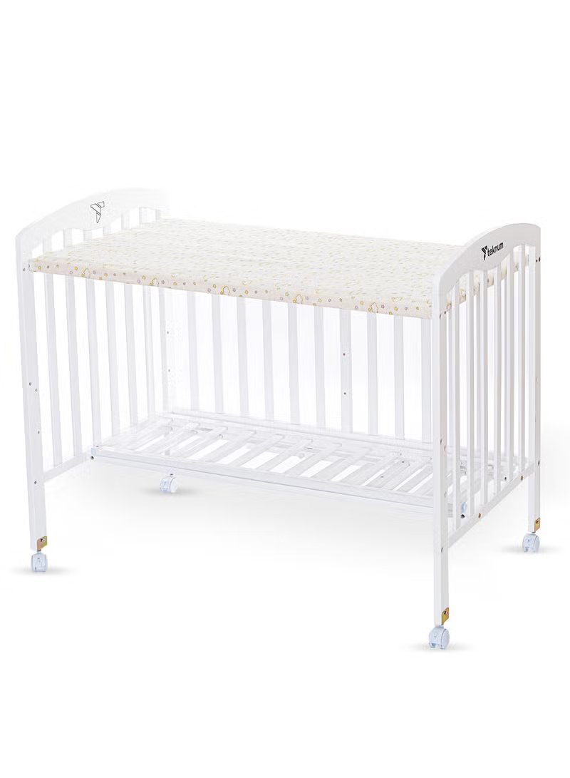 Teknum 4-in-1 Convertible Baby Cot & Bedside Sleeper with Storage and Mattress - White 3