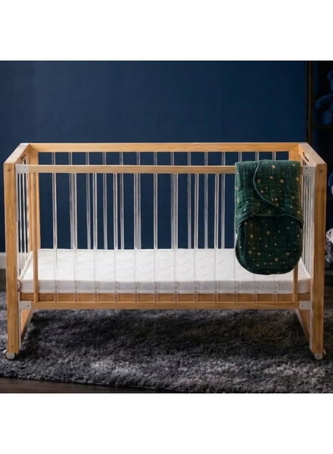 Teknum Prism 4-in-1 Acrylic Convertible Crib with Mattress - Natural Brown 2
