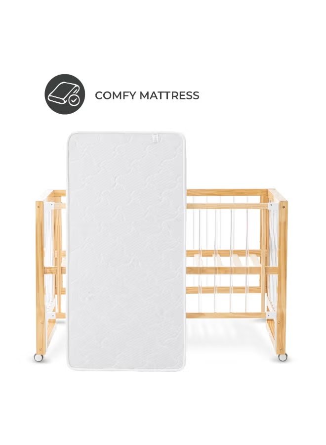 Teknum Prism 4-in-1 Acrylic Convertible Crib with Mattress - Natural Brown 4