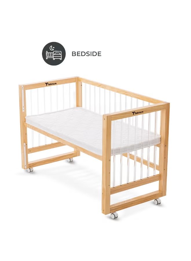 Teknum Prism 4-in-1 Acrylic Convertible Crib with Mattress - Natural Brown 6