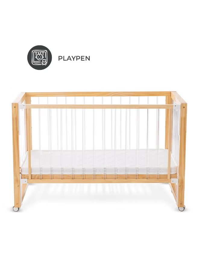 Teknum Prism 4-in-1 Acrylic Convertible Crib with Mattress - Natural Brown 7