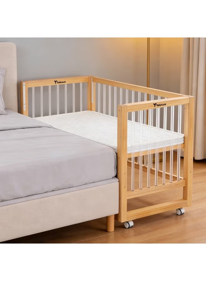 Teknum Prism 4-in-1 Acrylic Convertible Crib with Mattress - Natural Brown 8