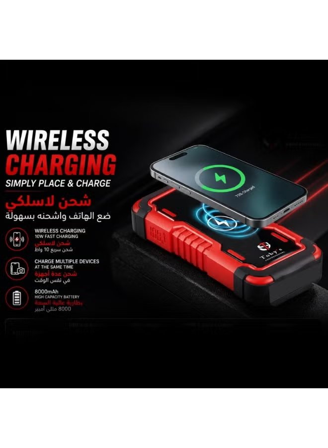 Toby's X8 Portable Car Jump Starter & 8000mAh Wireless Power Bank 4