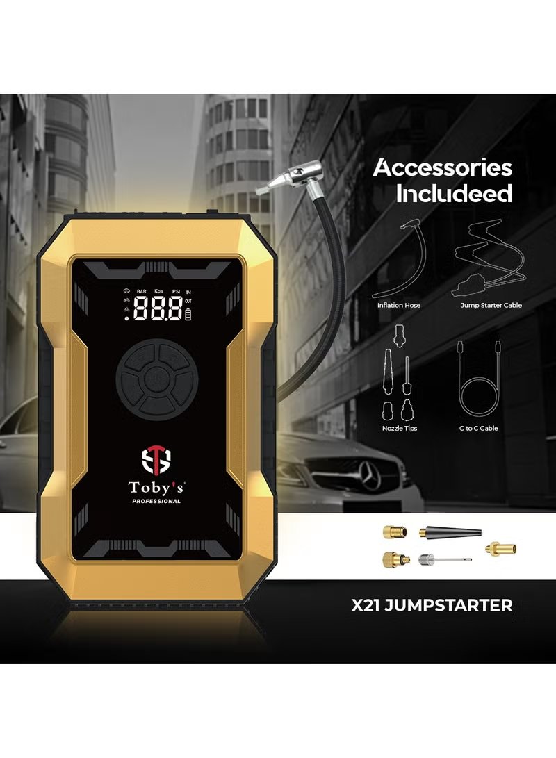 Toby's X21 Car Jump Starter with Air Compressor 10000mAh 5
