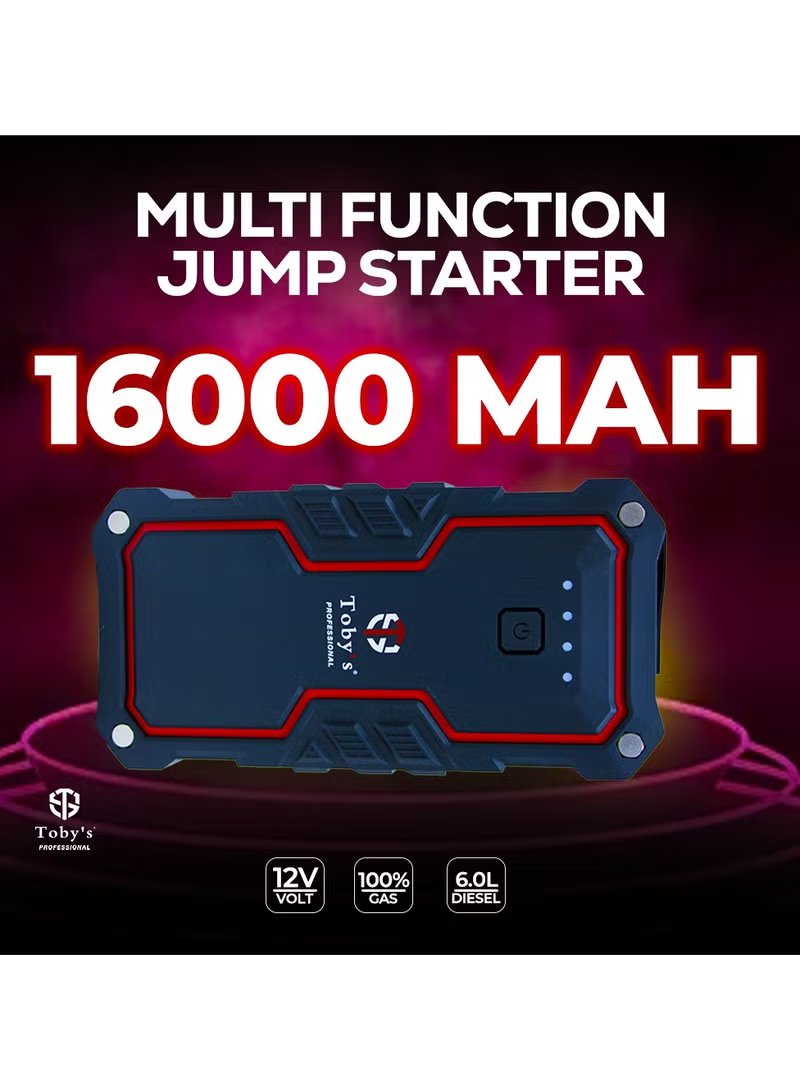 Toby's X16 Multifunction Portable Car Jump Starter & Power Bank 16000mAh 3