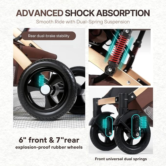 NEXSO Lightweight Baby Stroller & Convertible Pram with Aluminum Frame 10