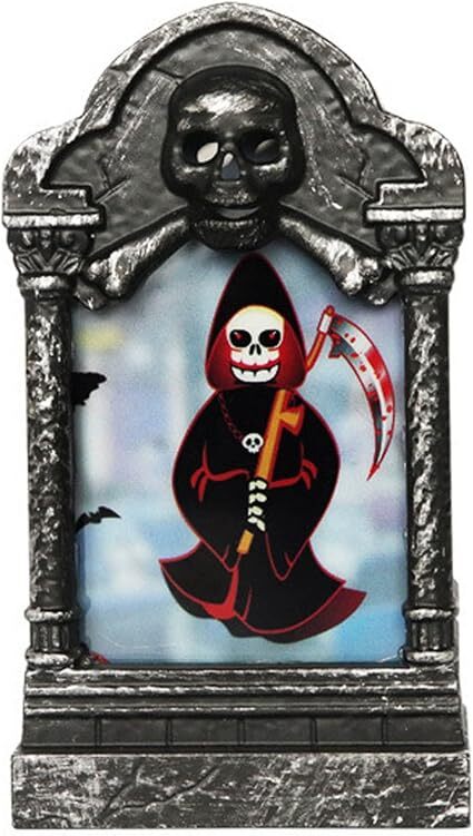 Halloween Tombstone LED Light Box Decor with Grim Reaper