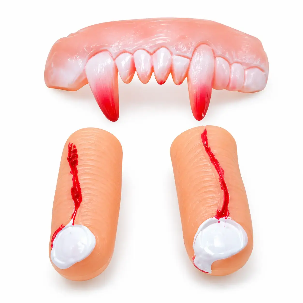 Halloween Bloody Vampire Teeth and Fake Wounded Fingers Prop Set