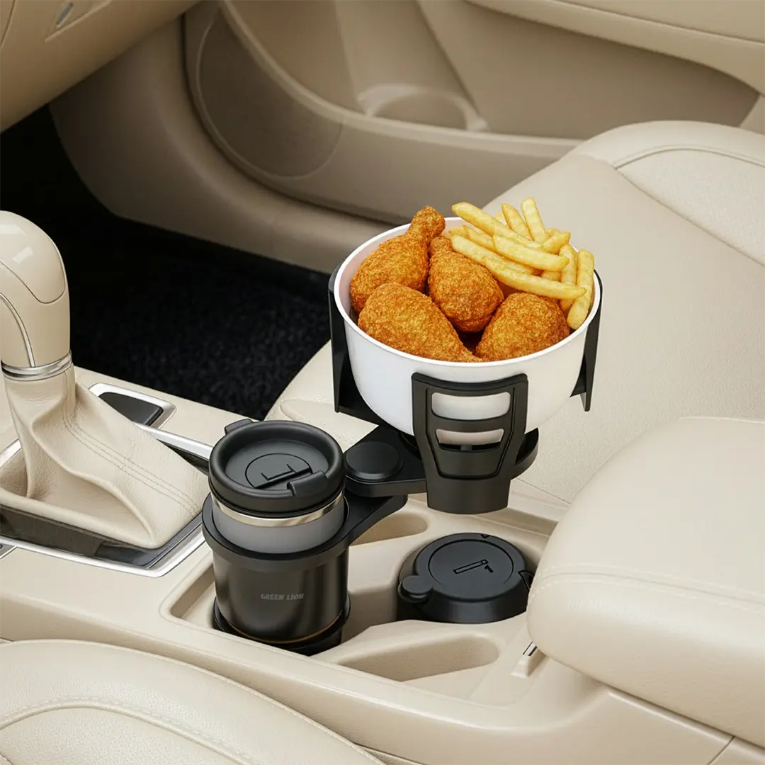 Green Lion Drive Flex 2-In-1 Car Cup Holder - Black 6