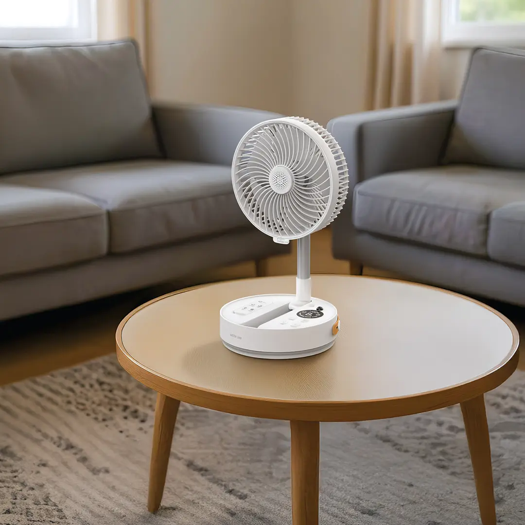 Green Lion Rovio 8" Folding Fan - White 2