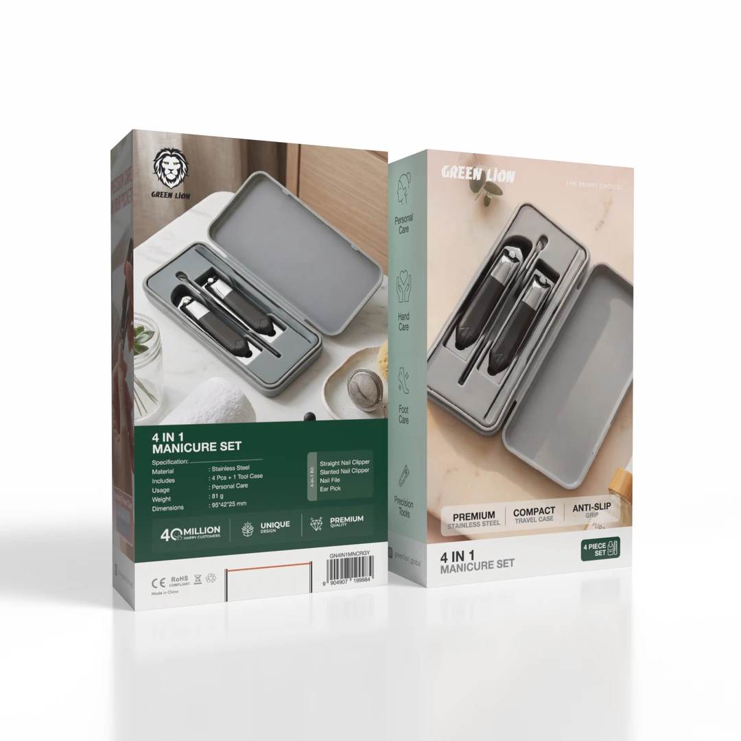 Green Lion 4 in 1 Stainless Steel Manicure Set - Grey 3