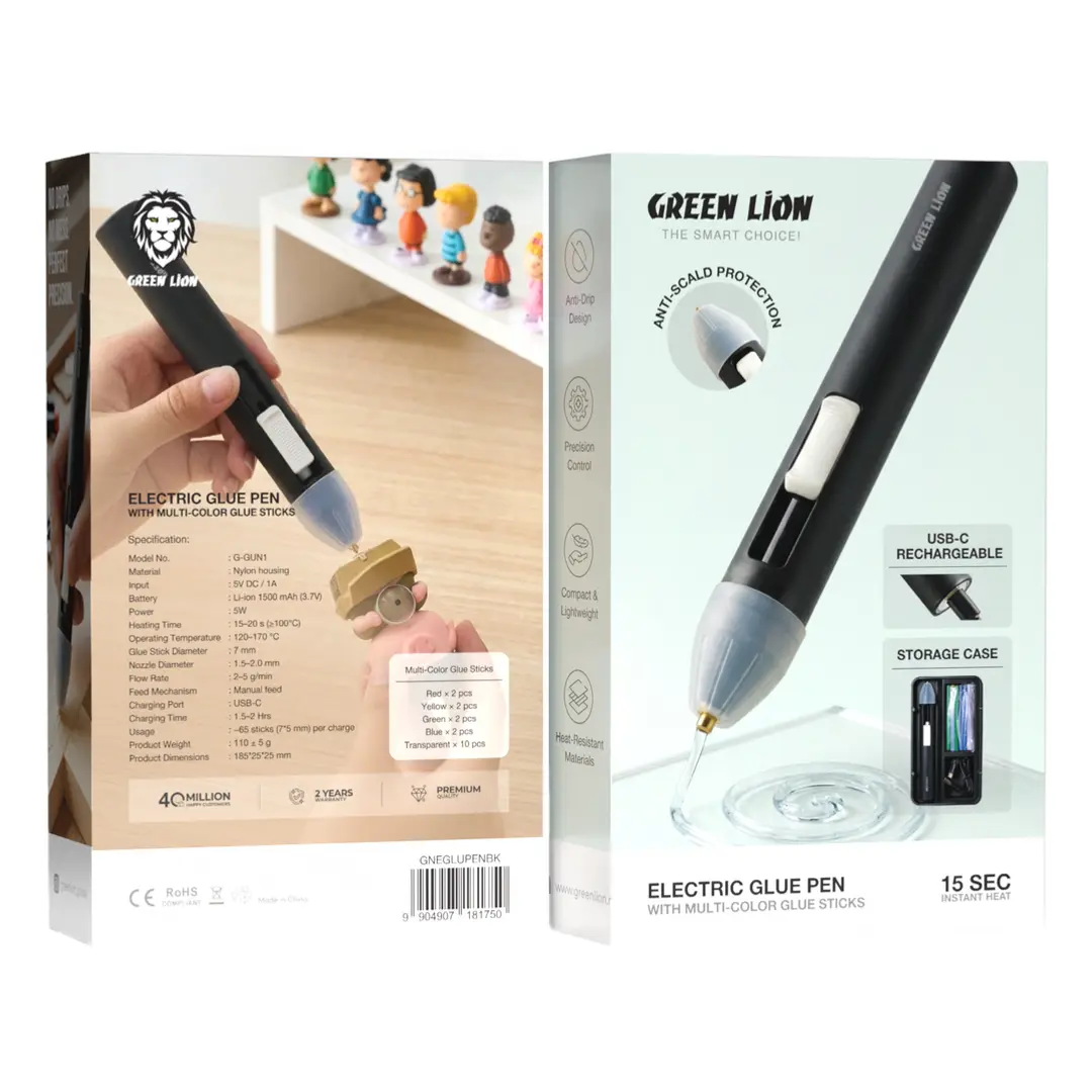 Green Lion Electric Glue Pen with Multi-Color Glue Sticks - Black 4