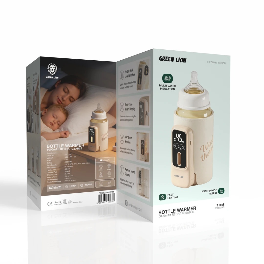 Green Lion Rechargeable 6000mAh Bottle Warmer - Cream 3