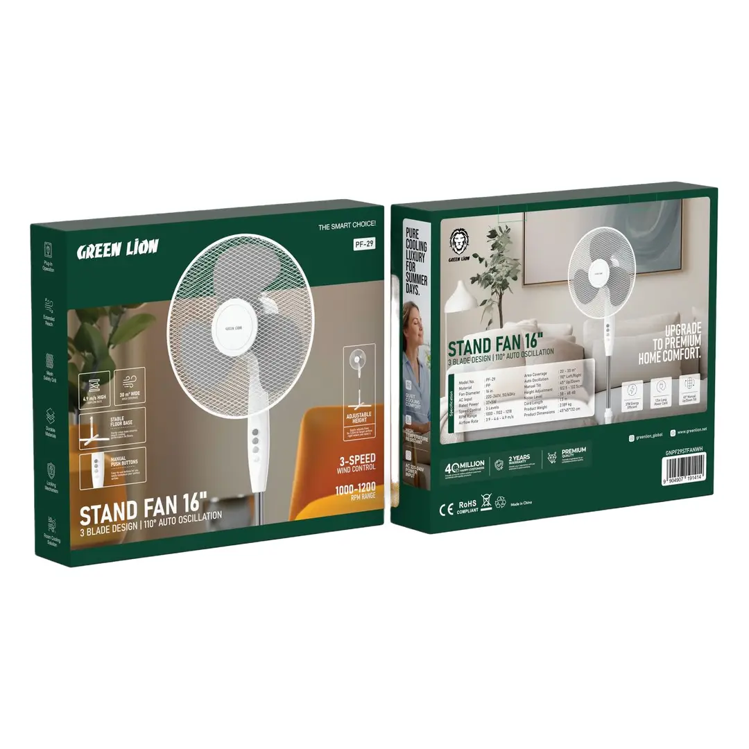 Green Lion 16" Stand Fan with 110° Auto Oscillation 3