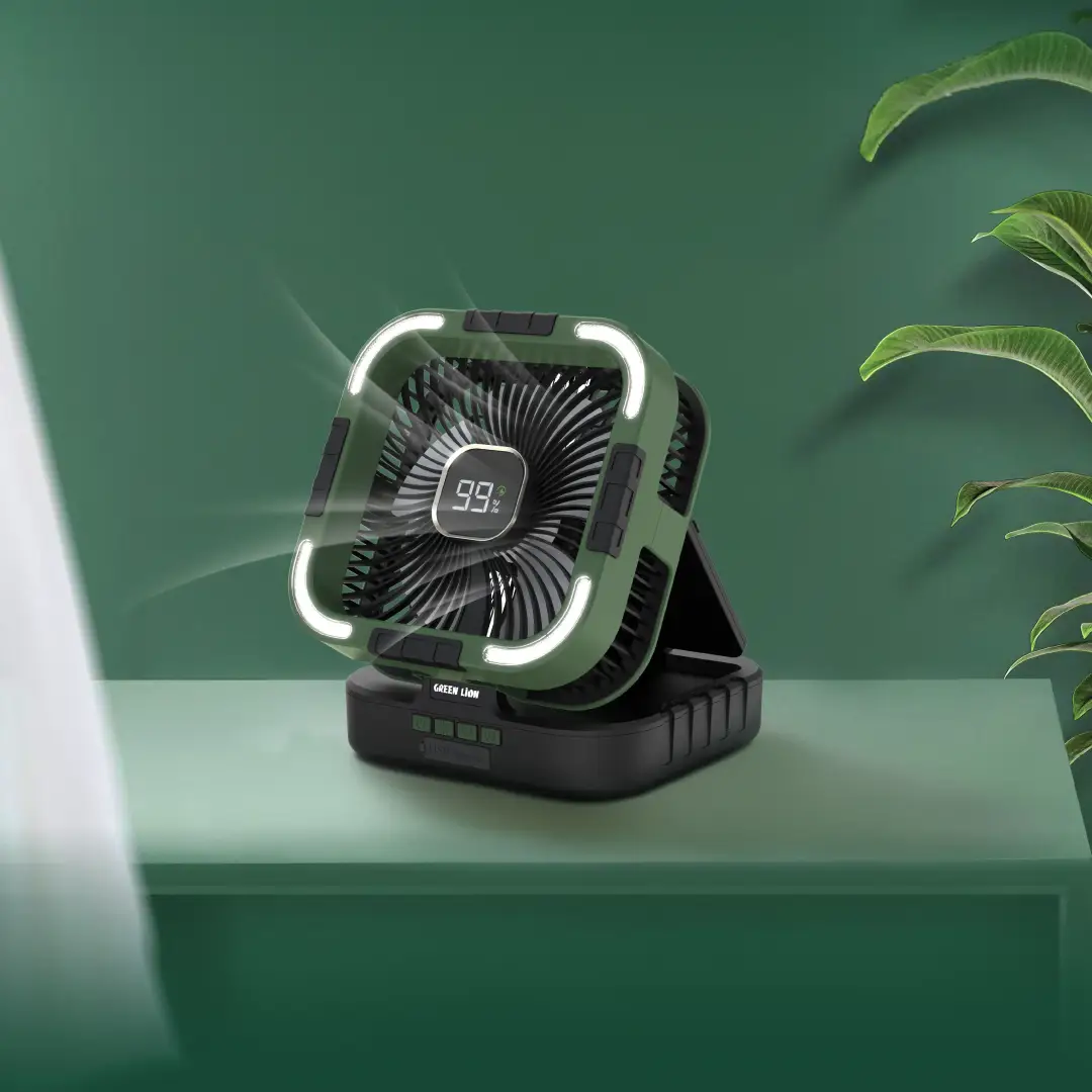 Green Lion 3-In-1 Portable Solar Fan with Light & 10000mAh Power Bank 2