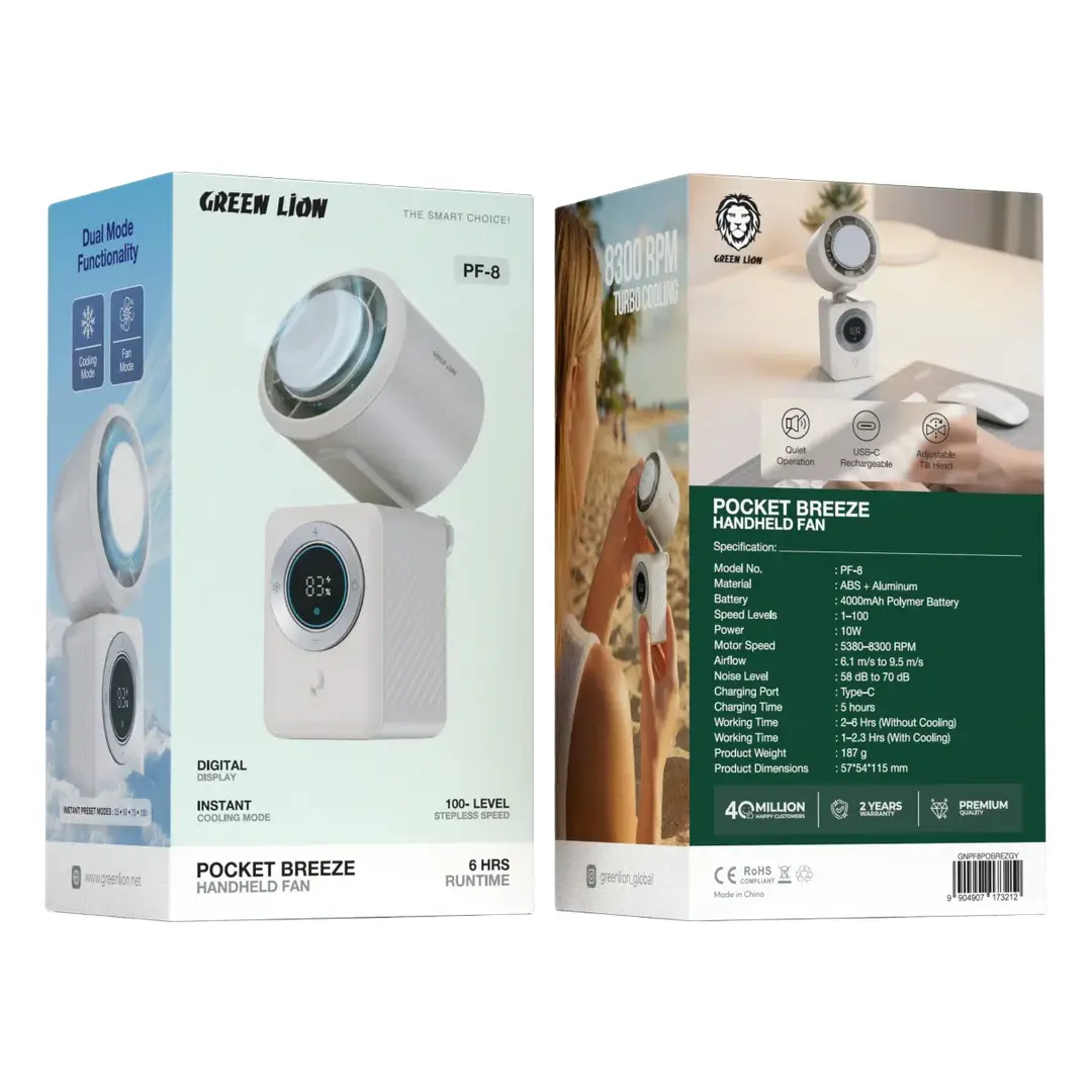 Green Lion Pocket Breeze Handheld Fan - Grey 3