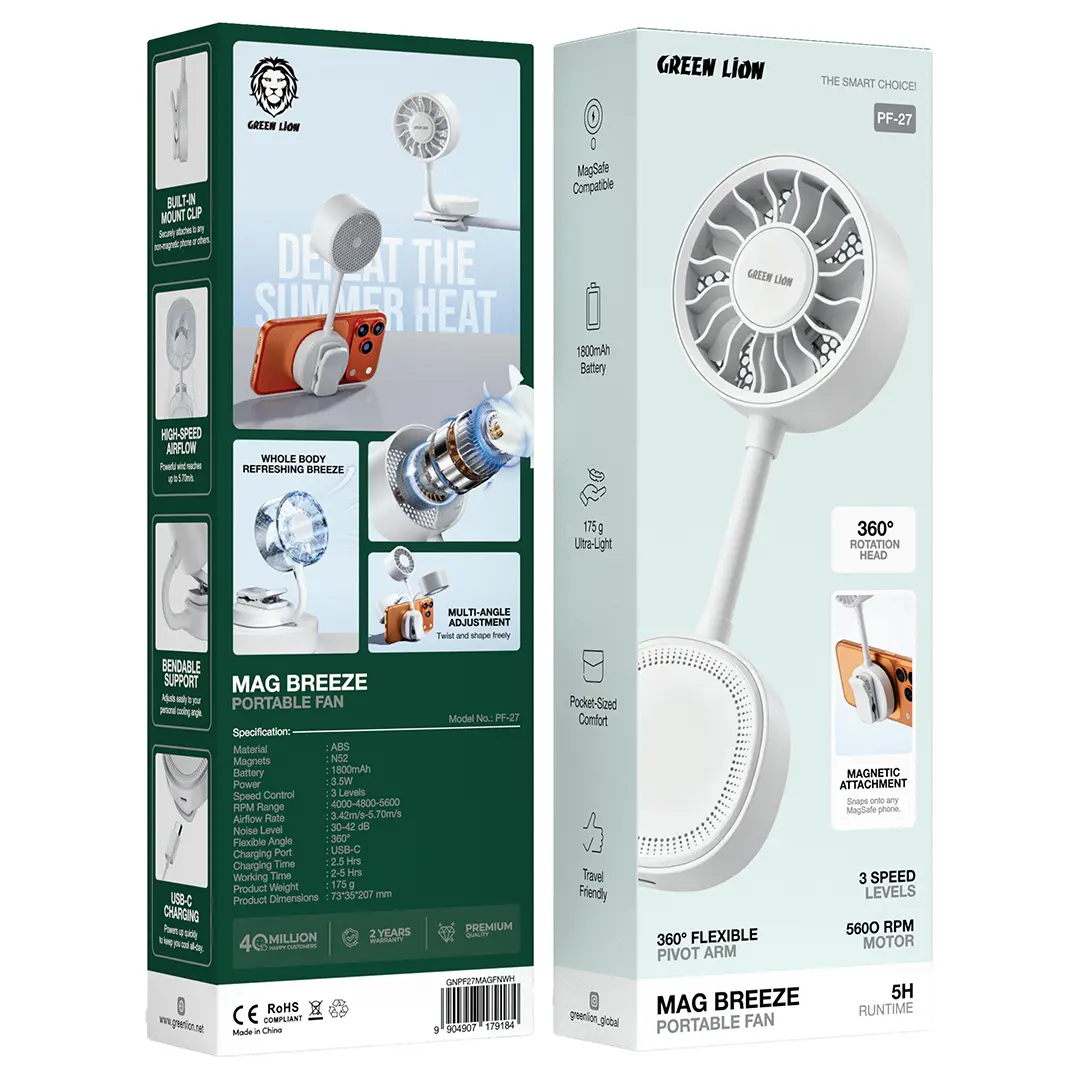 Green Lion Mag Breeze Portable Fan - White 5