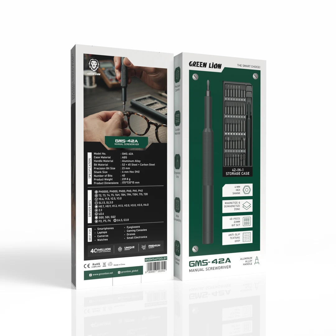 Green Lion GMS-42A Manual Screwdriver Set - Grey 5