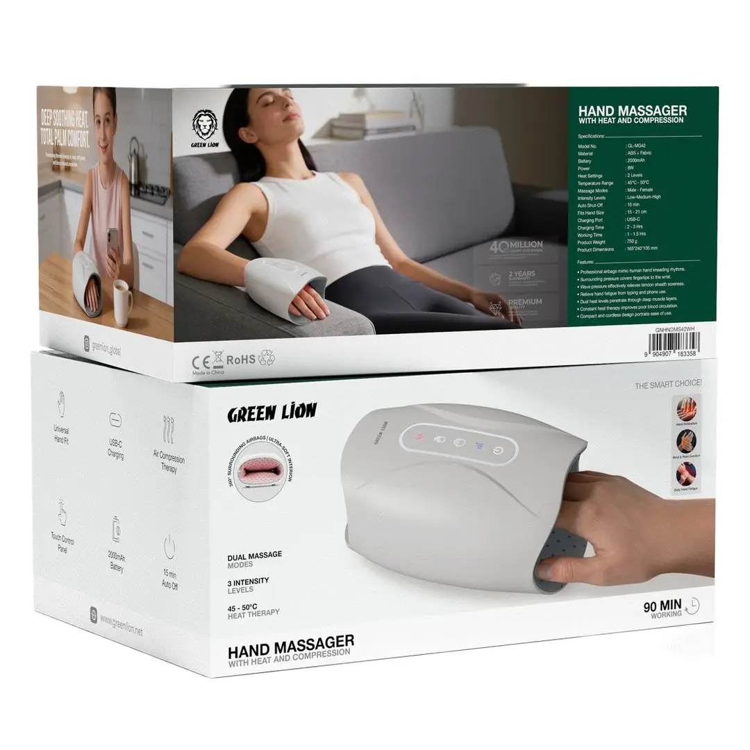 Green Lion Hand Massager with Heat & Compression 3