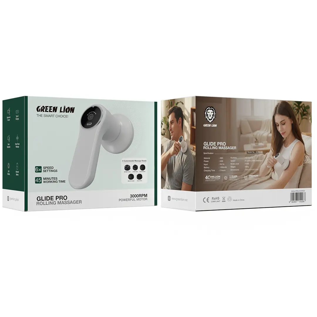 Green Lion Glide Pro Rolling Massager - White 4