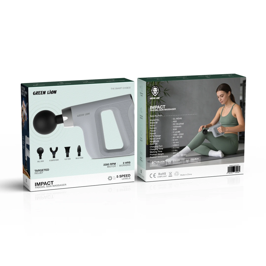Green Lion Impact Fascial Gun Massager - Grey 3