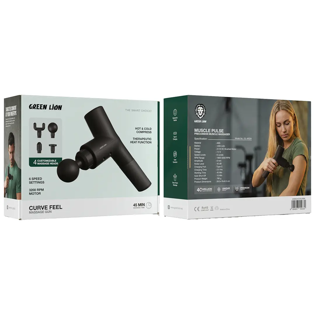 Green Lion Curve Feel Massage Gun - Black 5