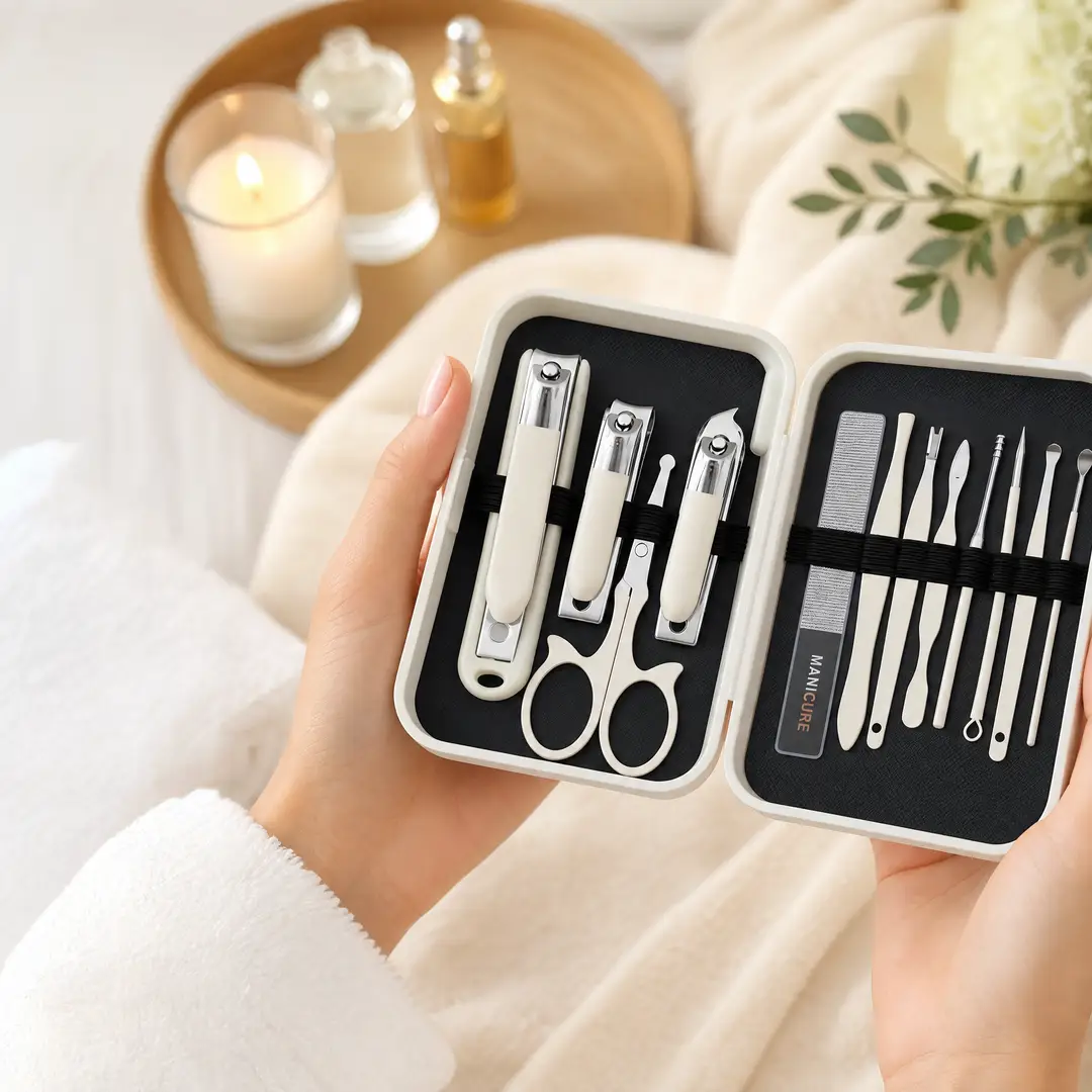 Green Lion 12 in 1 Manicure Set - Cream 2