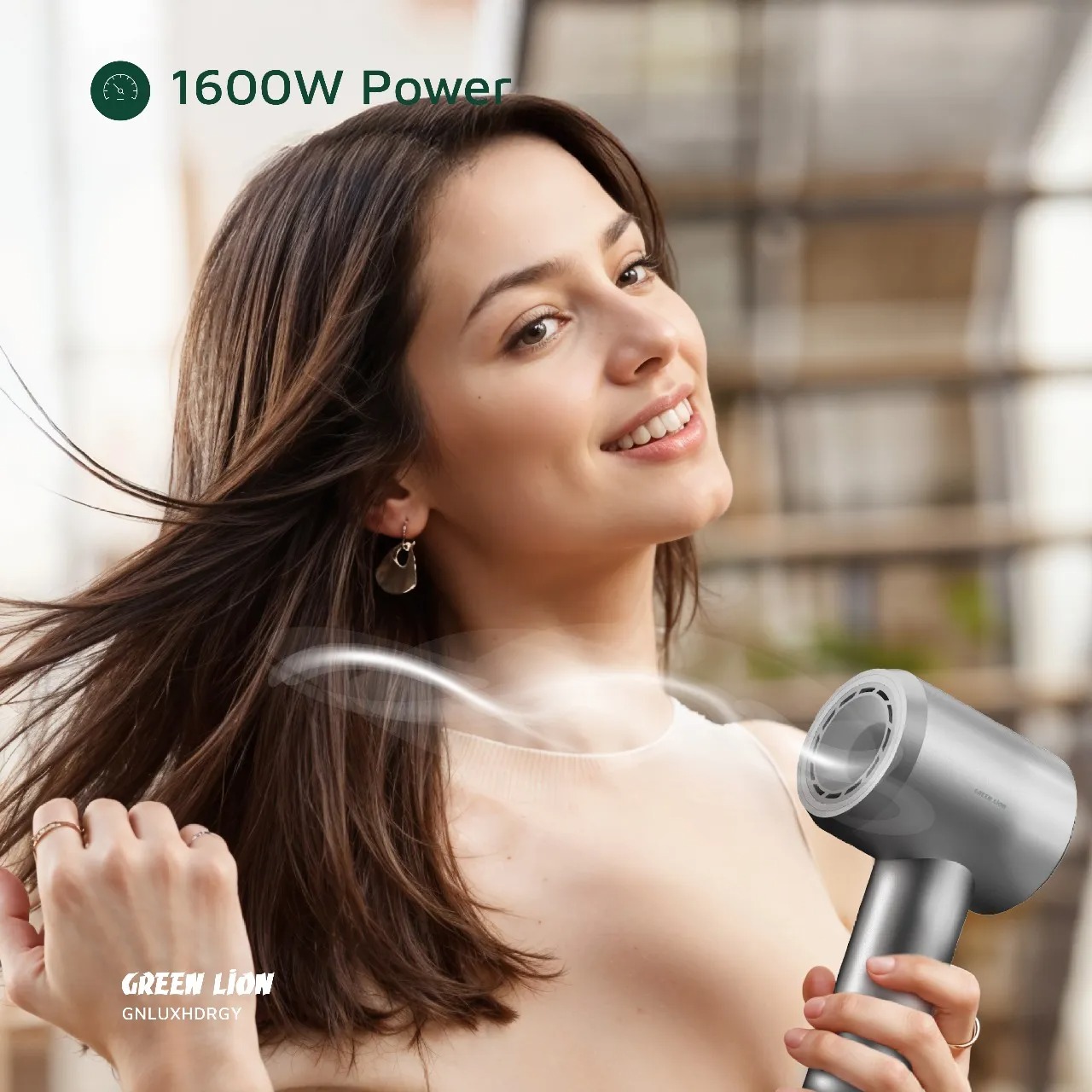 Green Lion Luxair Hair Dryer with Display 1600W - Gray 2