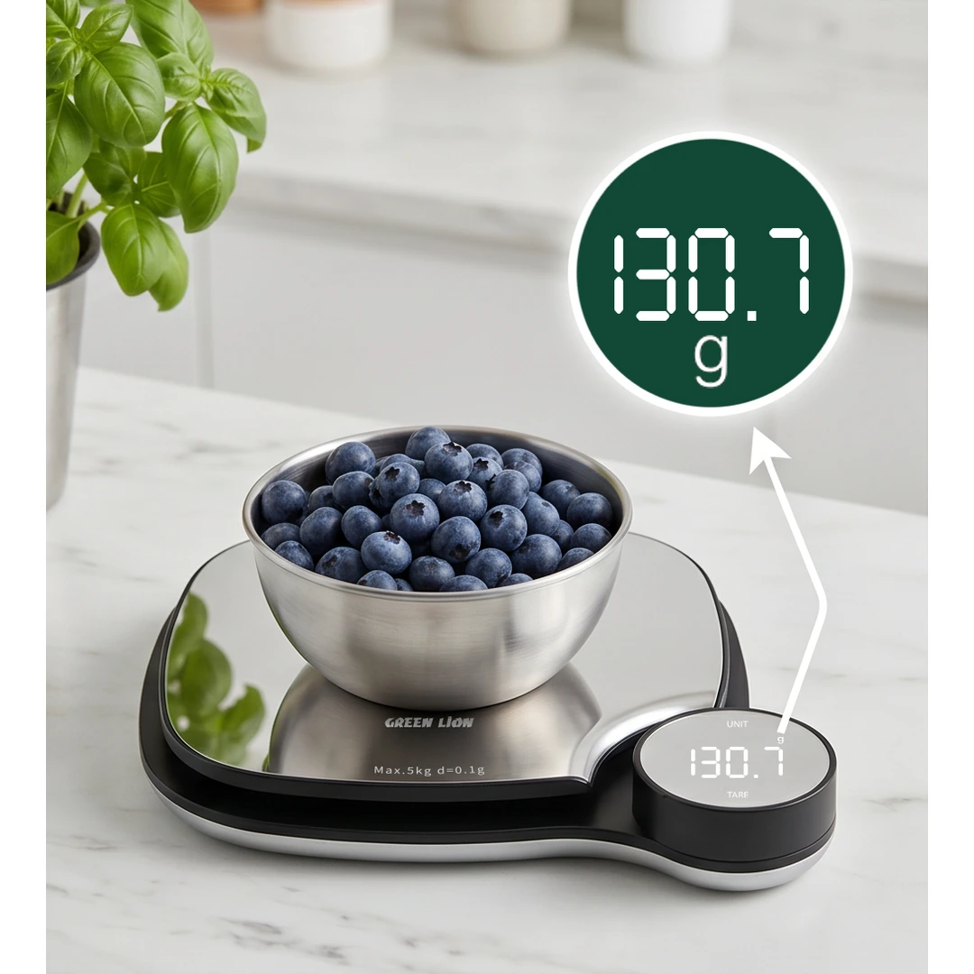 Green Lion Digital Kitchen Scale with Tare Function 5kg/0.1g - Silver 5