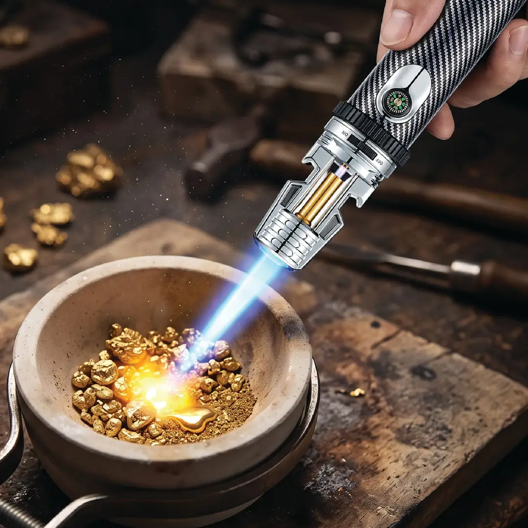 Green Lion Navigator 3-in-1 Gas Torch Lighter - Silver 2