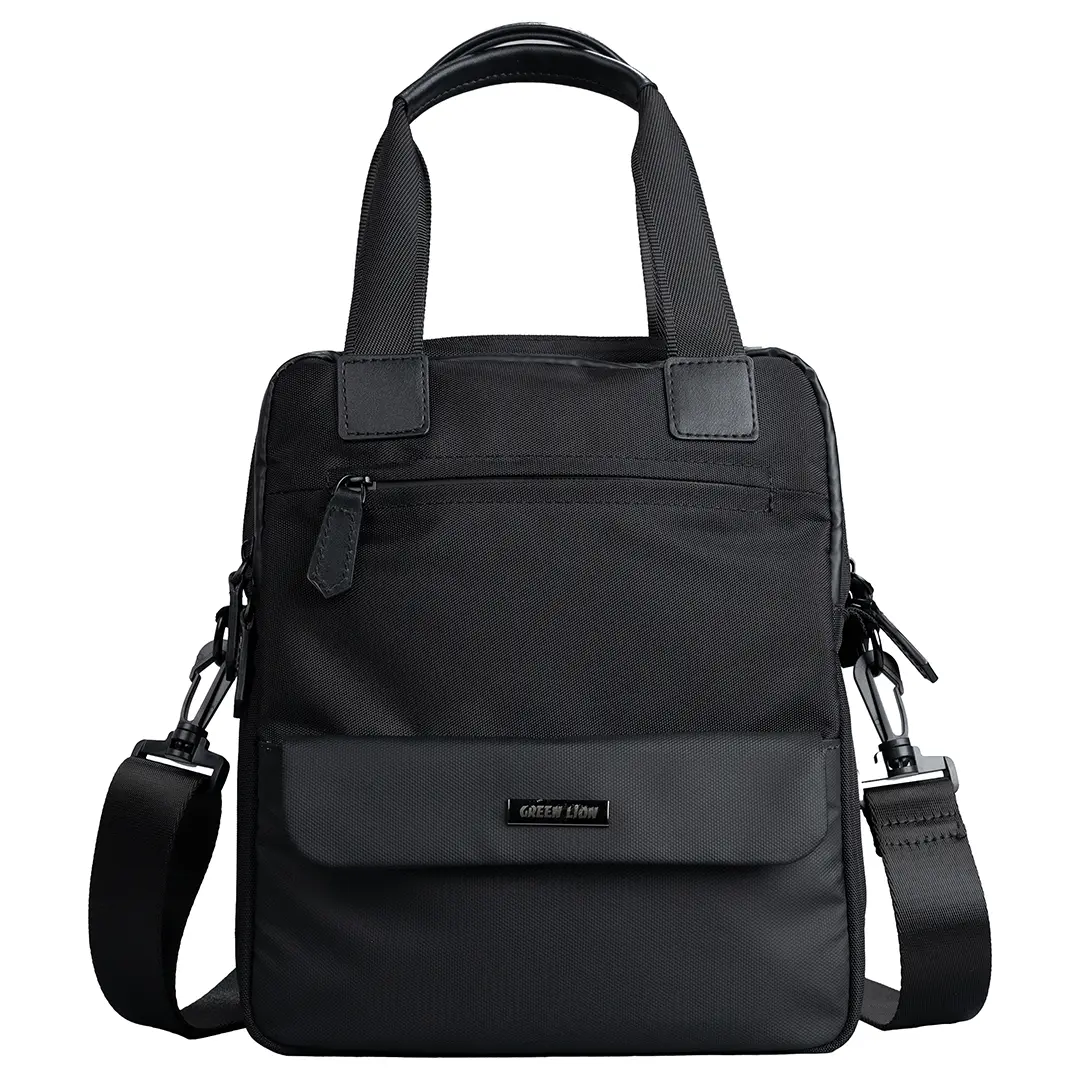 Green Lion City Messenger Bag - Black