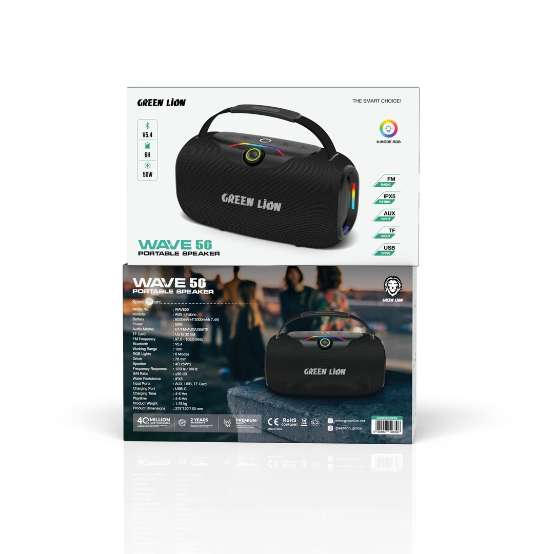 Green Lion Wave 50 Portable Speaker 50W - Black 3