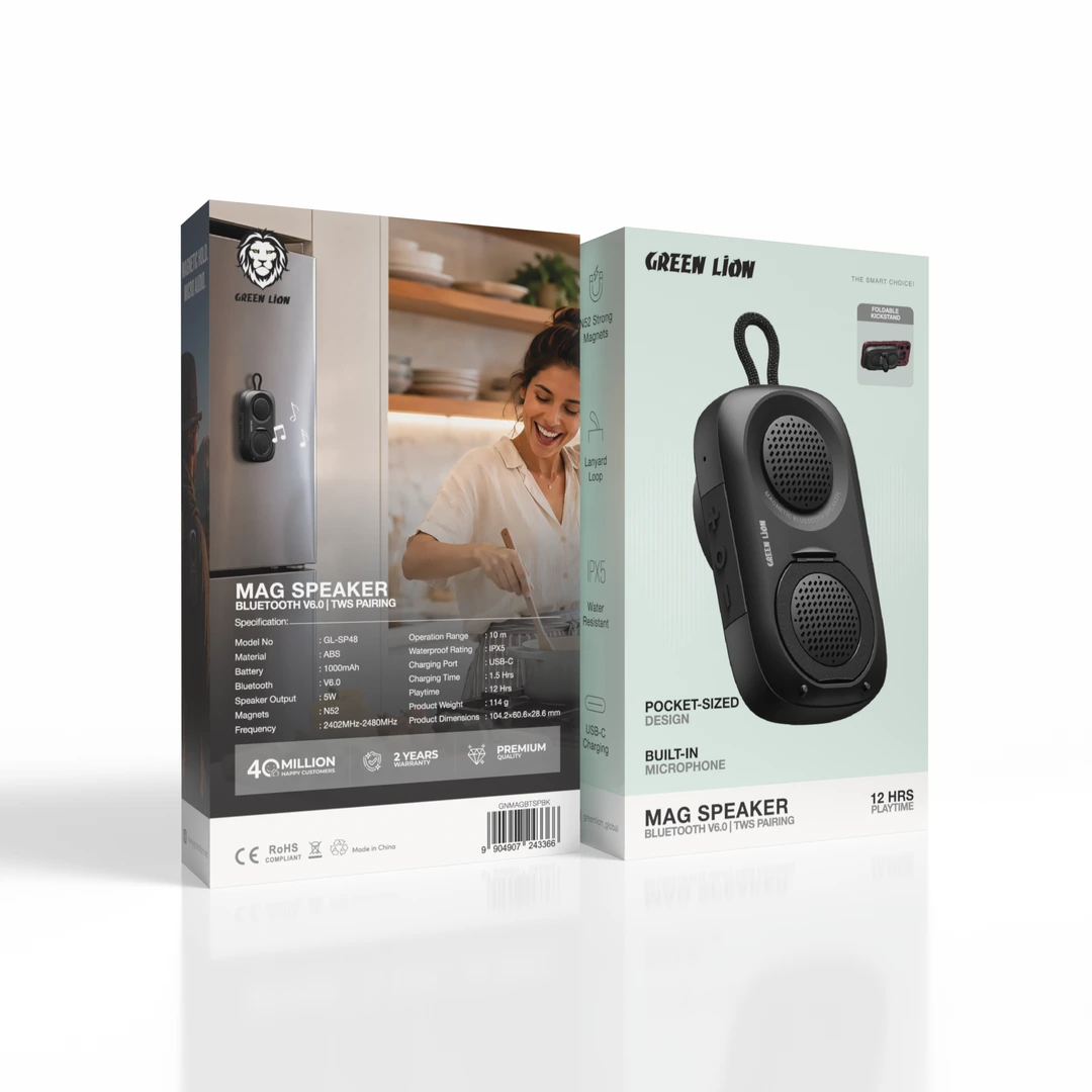 Green Lion Mag Bluetooth Speaker V6.0 with TWS - Black 4