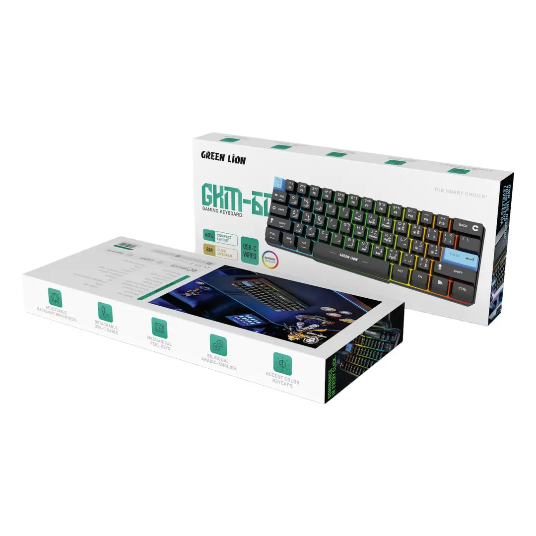 Green Lion GKM-60 Wired Gaming Keyboard - Black 4