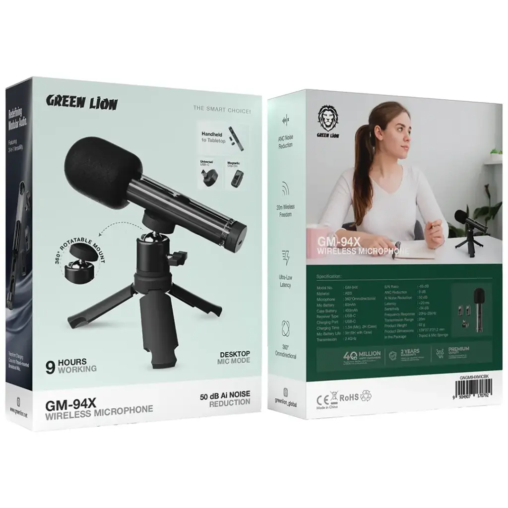 Green Lion GM-94X Wireless Microphone - Black 4