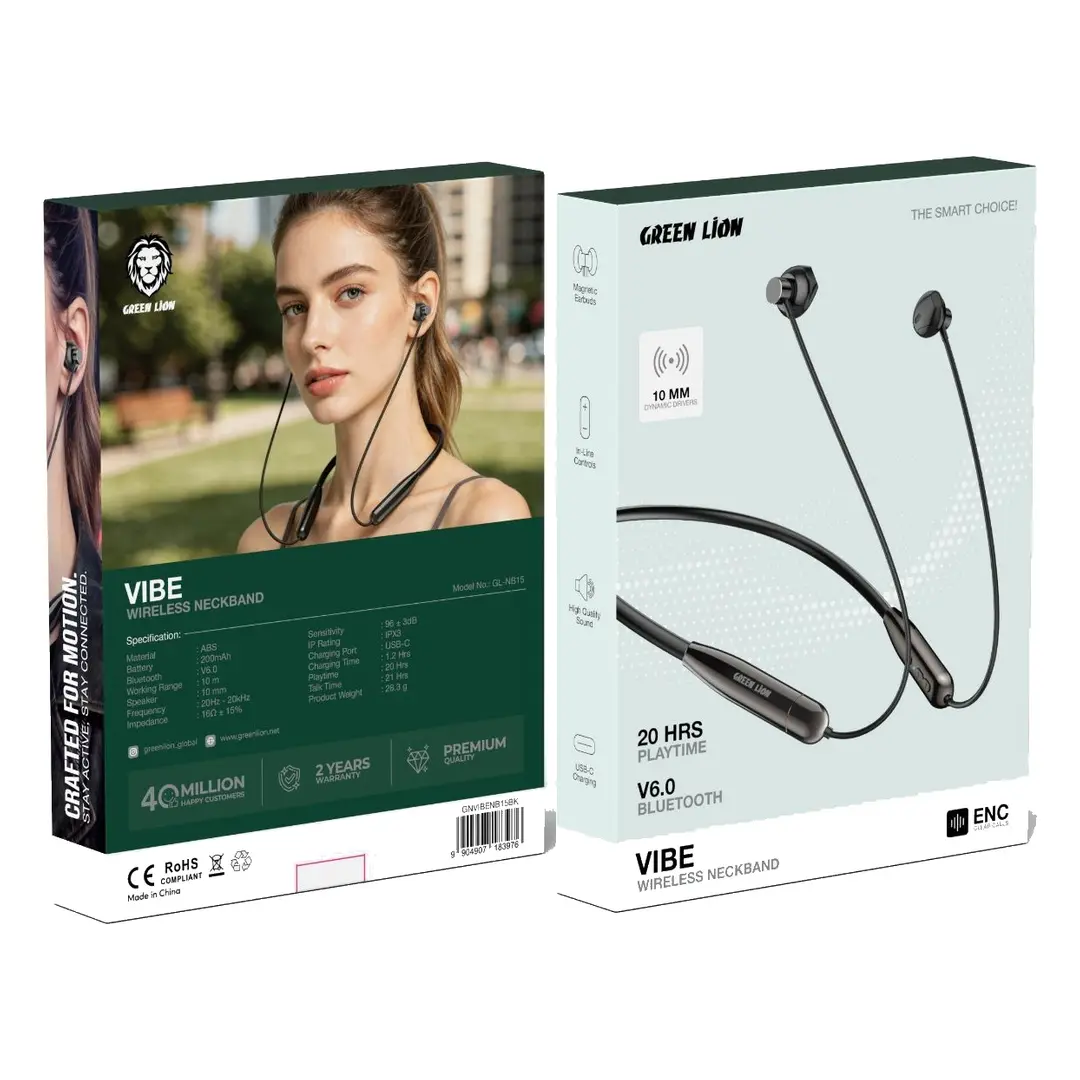 Green Lion Vibe Wireless Neckband Earphones 3