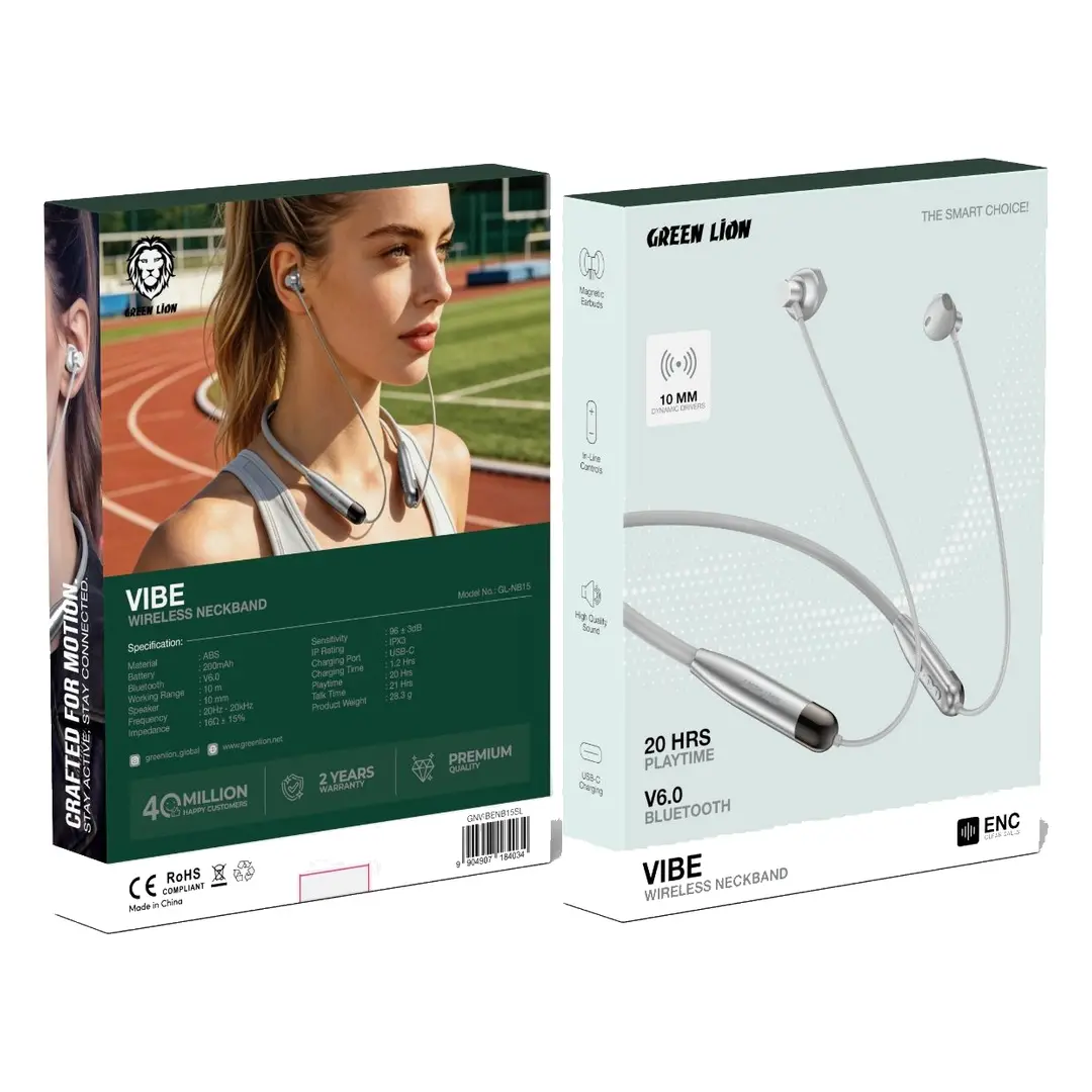 Green Lion Vibe Wireless Neckband Earphones 7