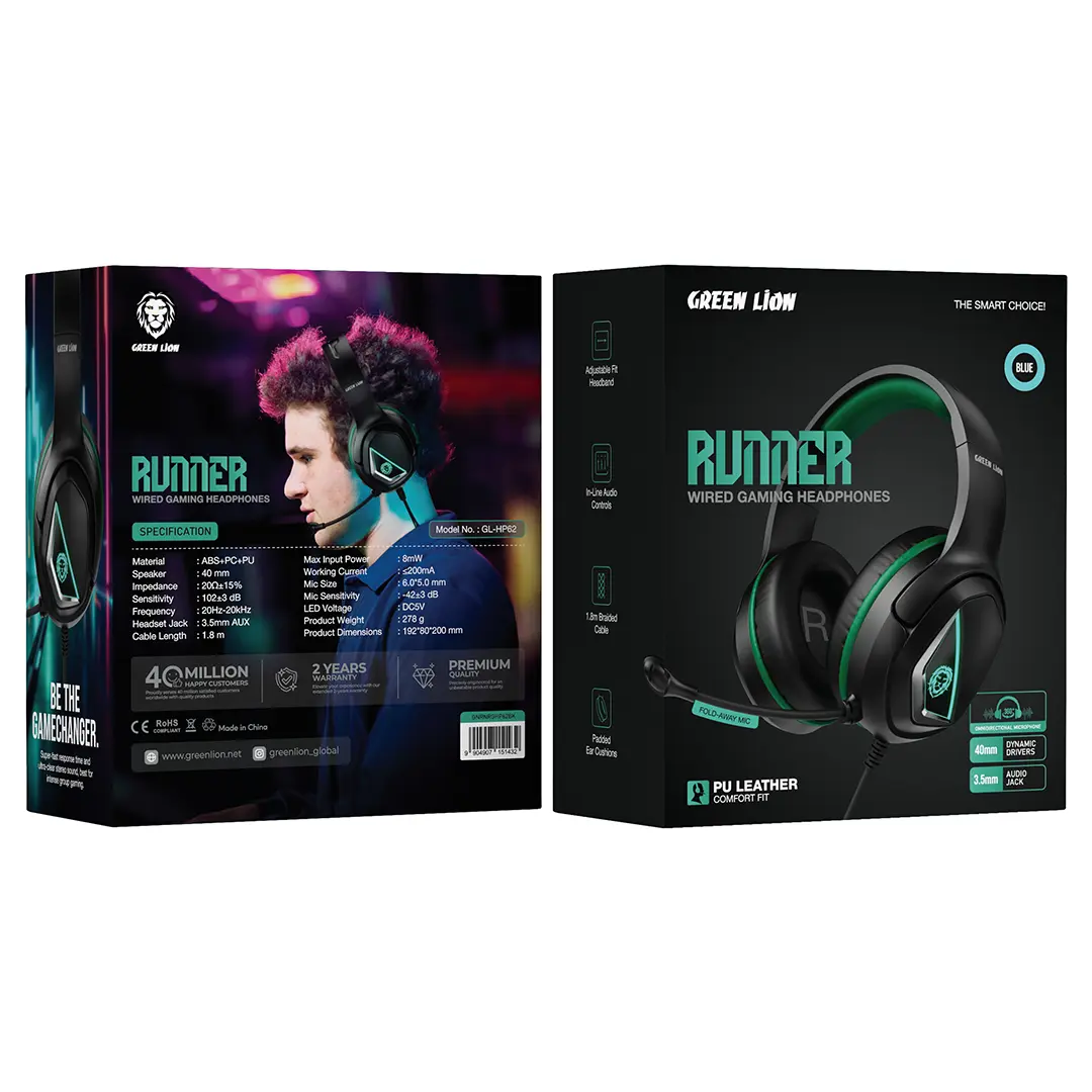 Green Lion Runner Wired Gaming Headphone 4