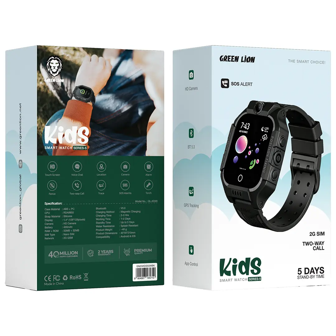 Green Lion Kids Smart Watch Series 5 - Black 3