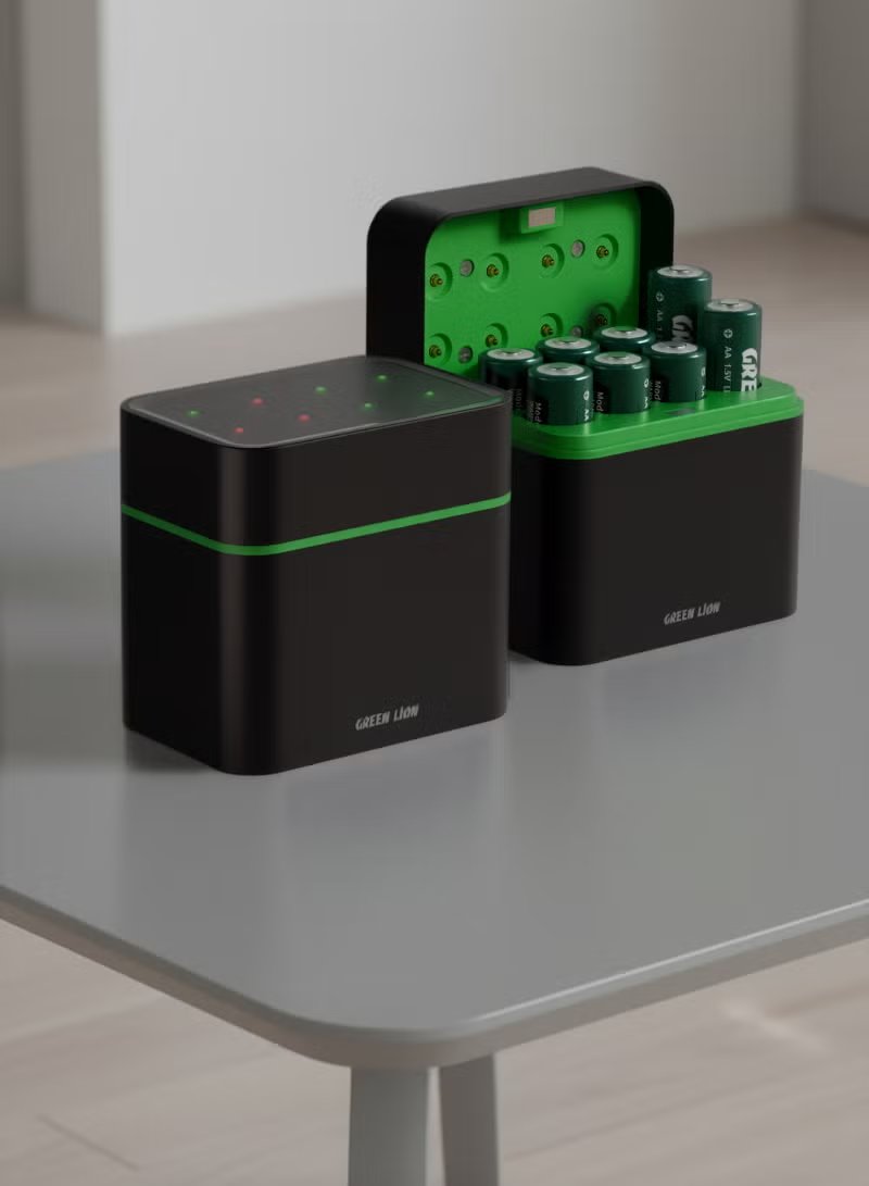 Green Lion Rechargeable 8 x AA Battery Dock with USB-C Charging 3