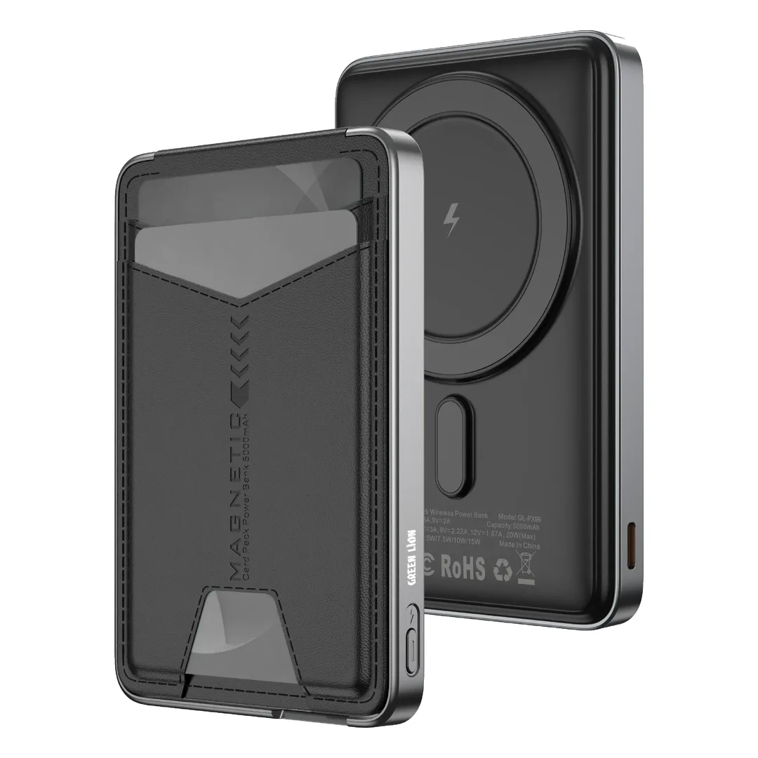 Green Lion Mag Mate 5000mAh Magnetic Power Bank with Card Holder 4