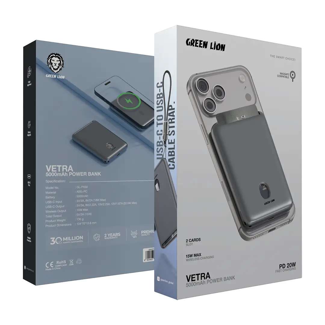 Green Lion Vetra 5000mAh Magnetic Power Bank - Gray 4