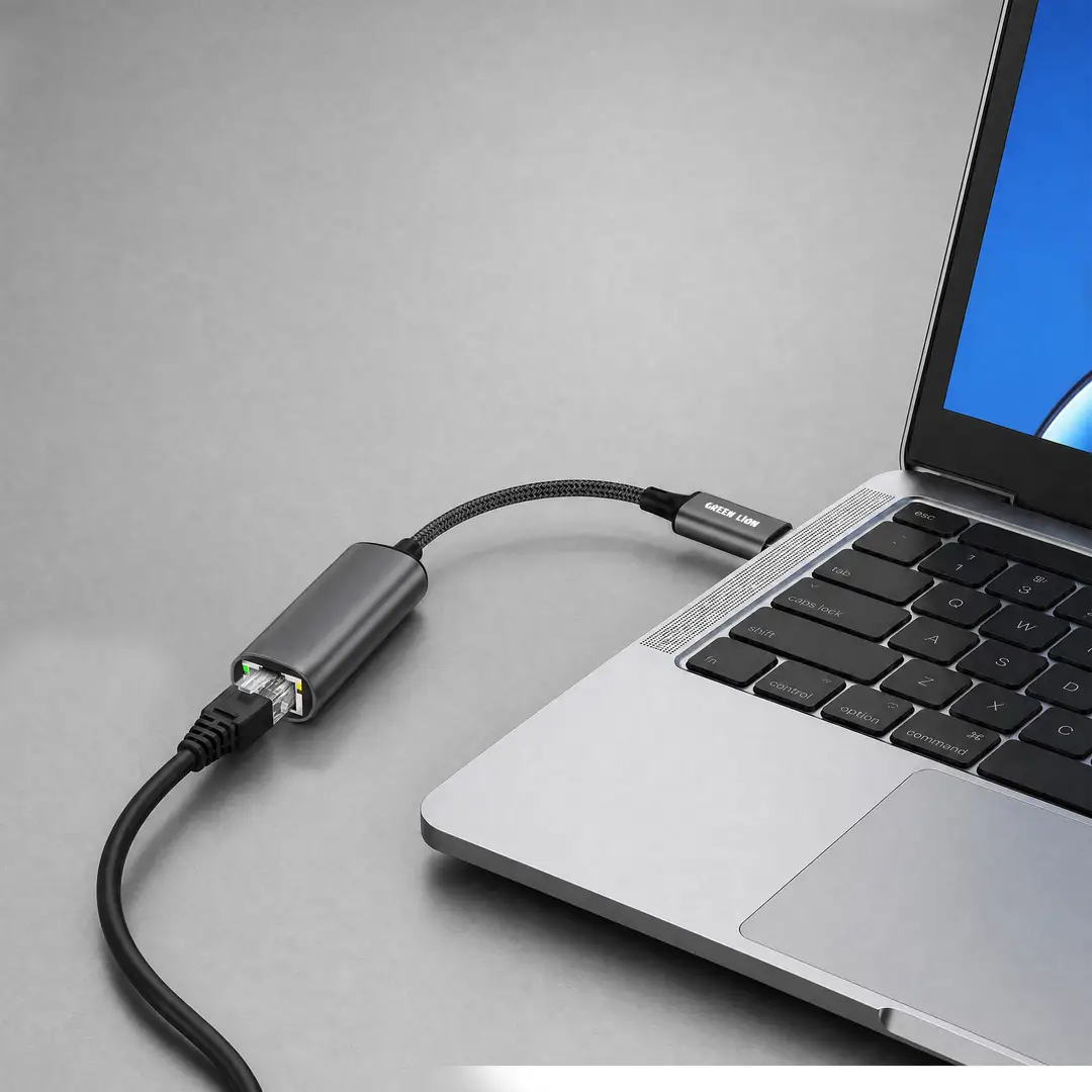 Green Lion Link Hub USB-C to Ethernet Adapter 1000Mbps - Grey 2