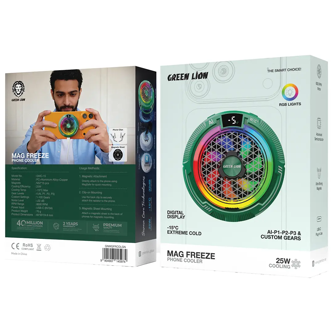 Green Lion Mag Freeze Phone Cooler - Green 3