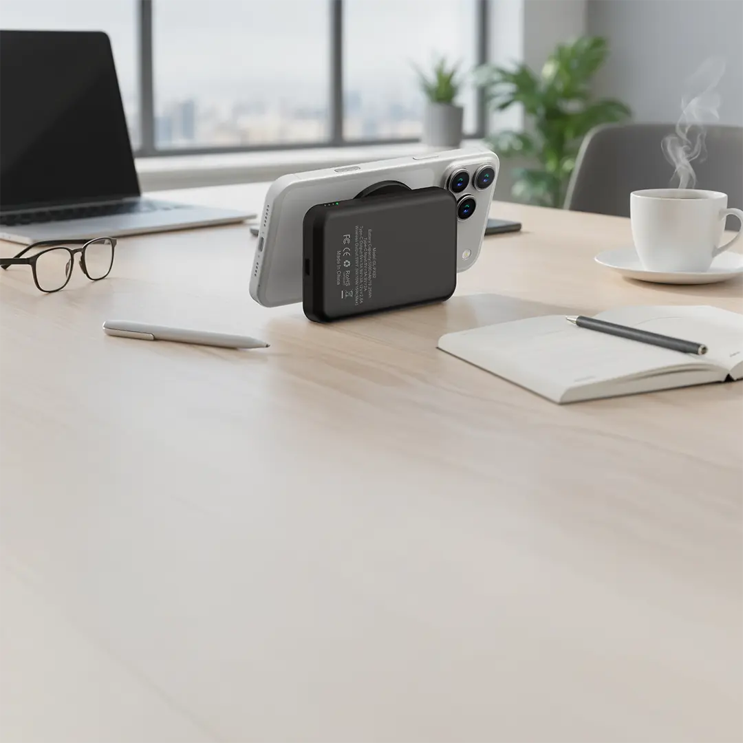 Green Lion Grip Mag 5000mAh Wireless Power Bank with Pop-Out Stand 2