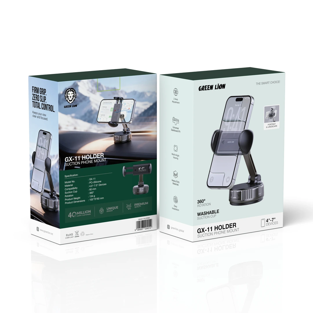 Green Lion GX-11 Suction Phone Mount - Black 5