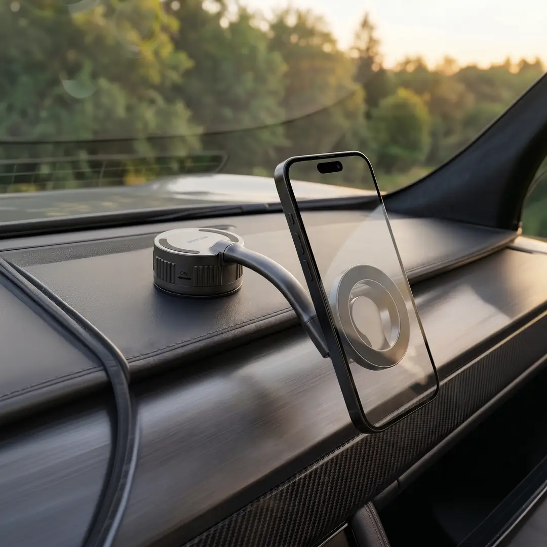 Green Lion GX-91 MagSafe Suction Car Phone Mount - Black 2